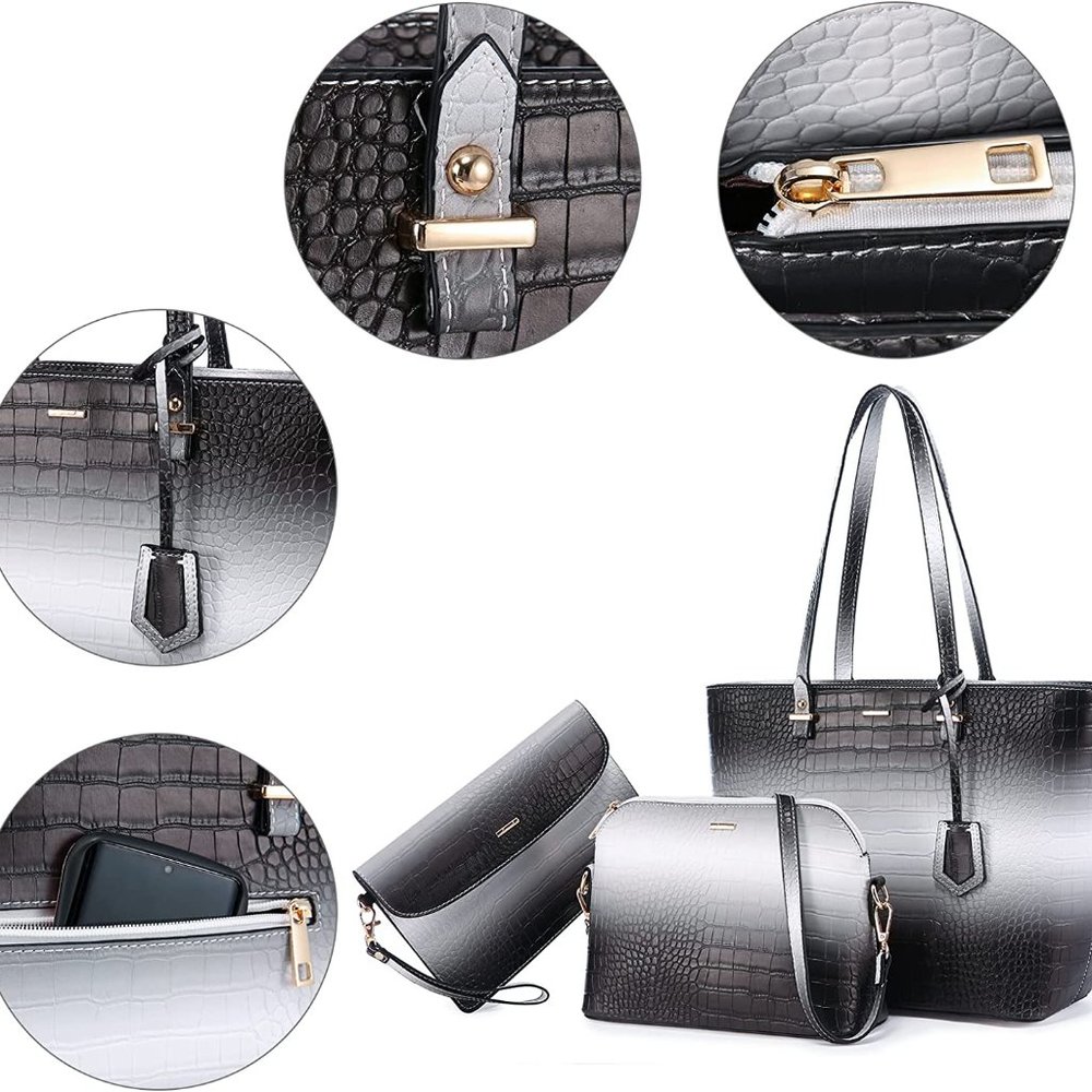 New Handbags for Women Shoulder Bags Tote Satchel Hobo 3pcs Purse Set - Picture 3 of 9
